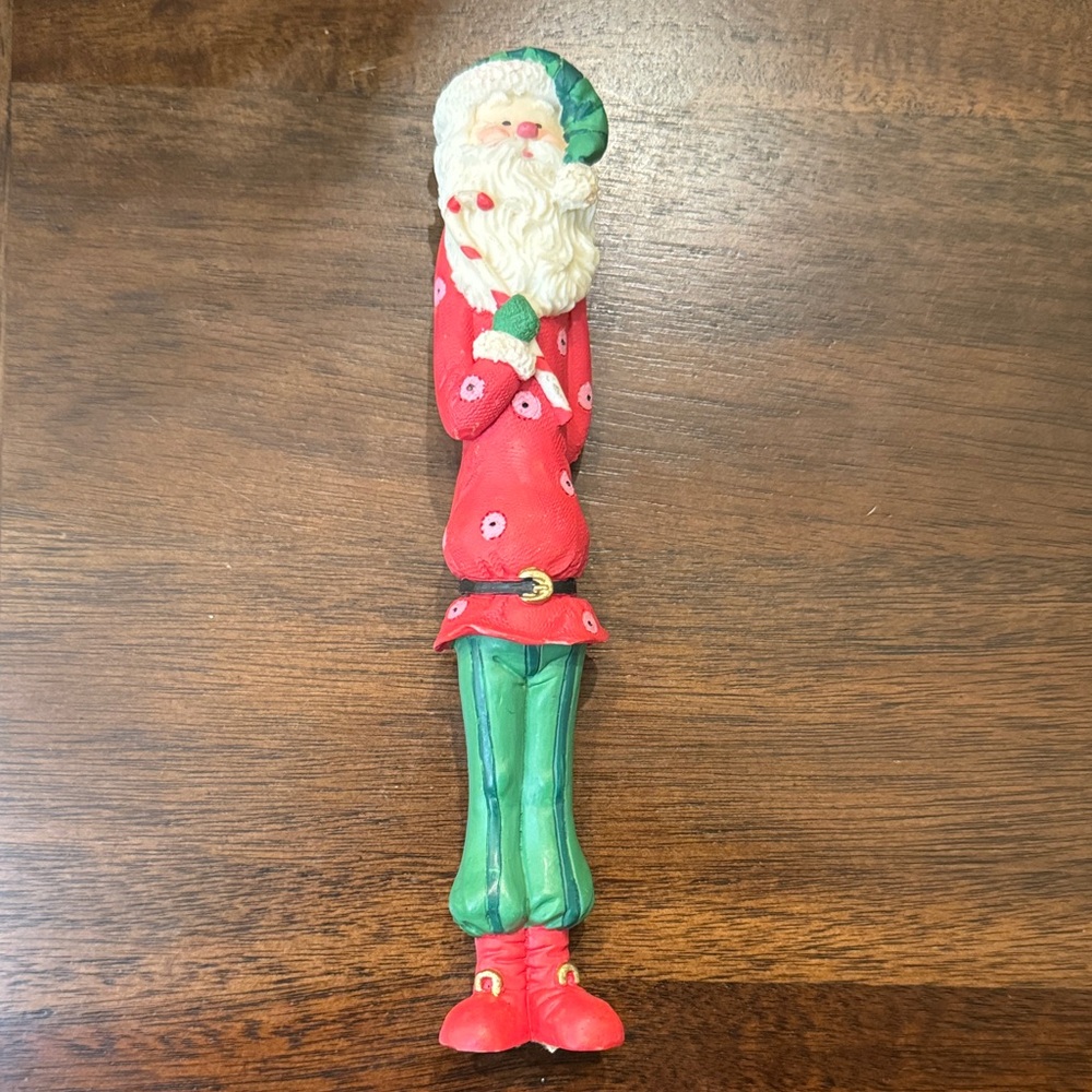 Whimsical Santa Figurine in Red and Green